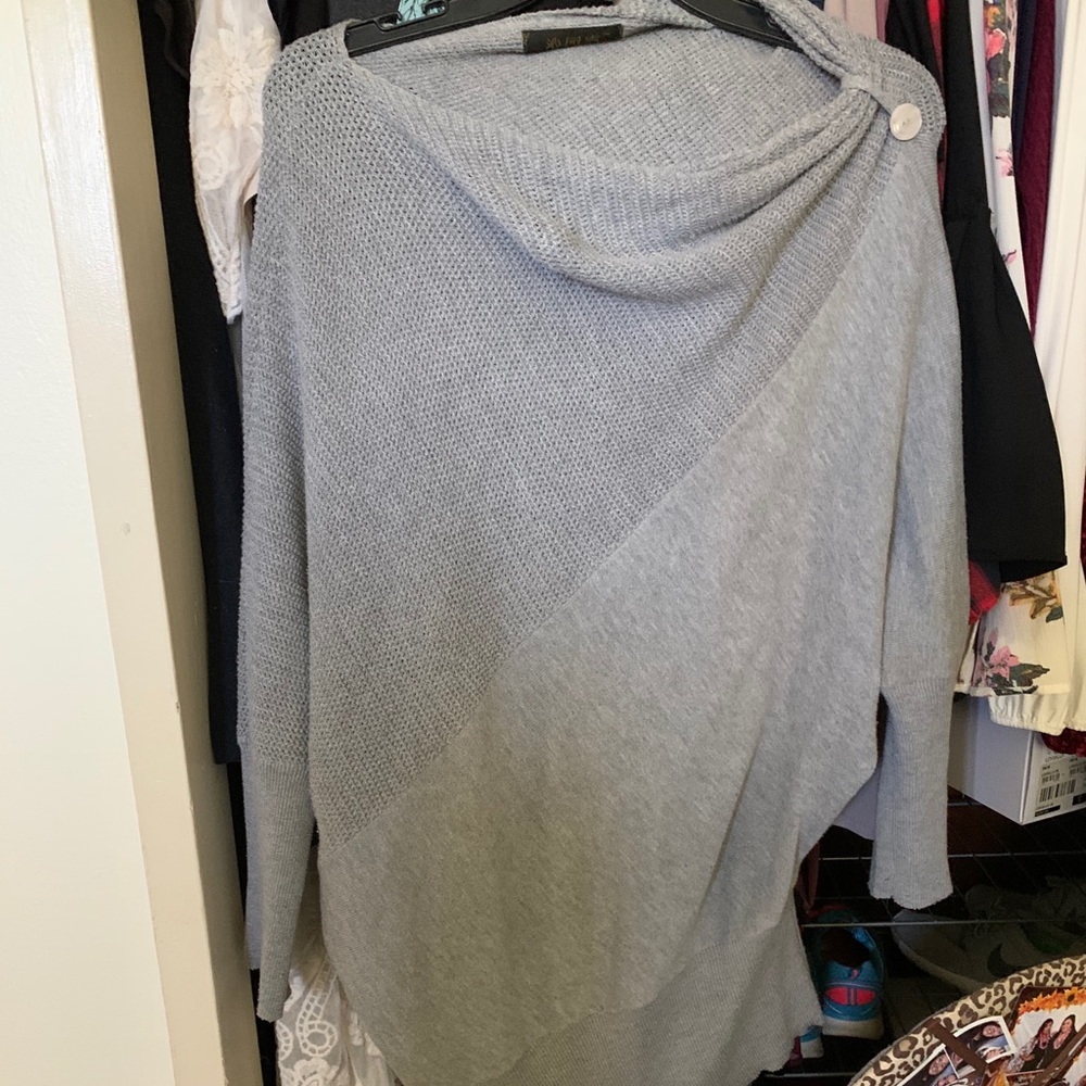 Women’s gray off the shoulder sweater
